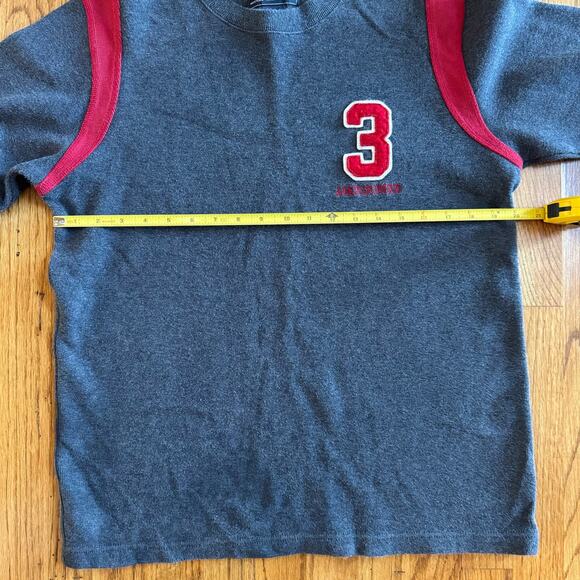 VTG Abercrombie & Fitch Men's L Grey Cotton Sweater Red Trim 3 Pullover Logo - Picture 6 of 9